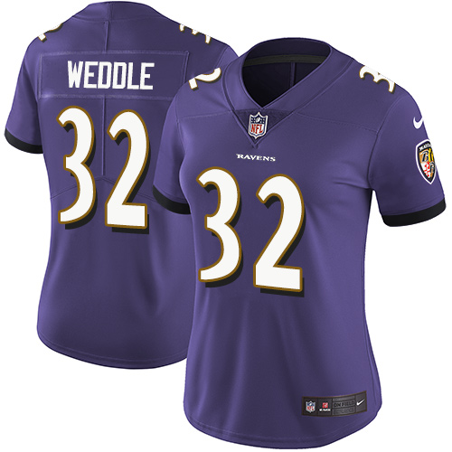 Nike Ravens #32 Eric Weddle Purple Team Color Women's Stitched NFL Vapor Untouchable Limited Jersey